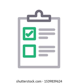 checklist vector color line icon