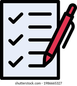 icono de línea de color de vector de lista de comprobación