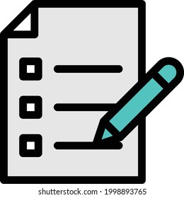 checklist vector colour line icon