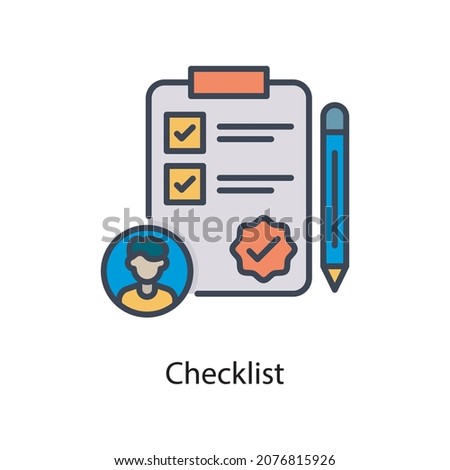 Checklist vector fill outline Icon Design illustration. Web And Mobile Application Symbol on White background EPS 10 File