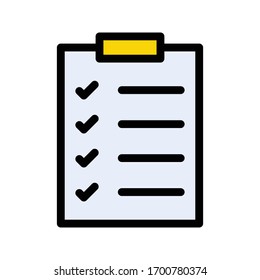 checklist vector flat color icon 