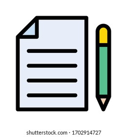 checklist vector flat color icon 