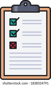 icono de color plano vectorial de lista de comprobación