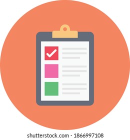 checklist vector flat colour icon