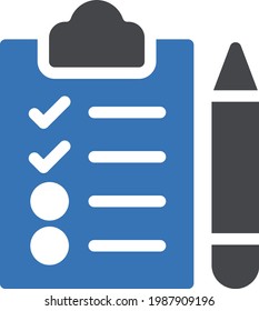 icono de color de glifo vector de lista de comprobación