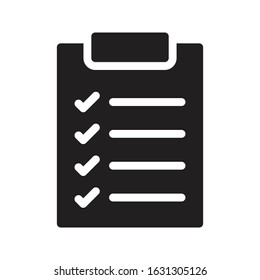 checklist vector glyph flat icon