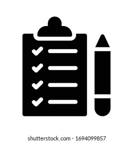 checklist vector glyph flat icon 