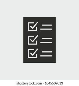 Checklist vector icon. Black illustration isolated for graphic and web design.