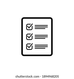 Checklist vector icon. Black illustration isolated on white background for graphic and web design.
