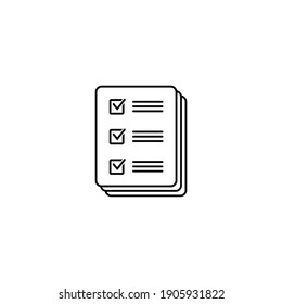 Checklist vector icon. Black illustration isolated on white background for graphic and web design.