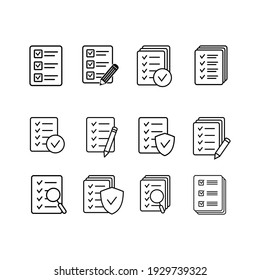 Checklist vector icon. Black illustration isolated on white background for graphic and web design.