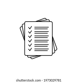 Checklist vector icon. Black illustration isolated on white background for graphic and web design.