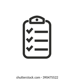 Checklist   vector icon. Black  illustration isolated on white  background for graphic and web design.