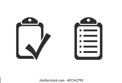 Checklist vector icon. Black  illustration isolated on white  background for graphic and web design.