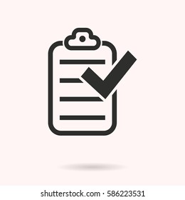 Checklist vector icon. Black illustration isolated for graphic and web design.