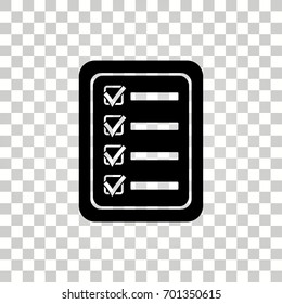 Checklist vector icon. Black illustration isolated for graphic and web design.