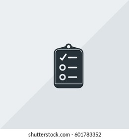 Checklist Vector Icon, Black organizer list with check marks  symbol. Simple, modern flat vector illustration for mobile app, website or desktop app 