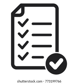 checklist vector icon, check mark icon, flat design best checklist illustration 
