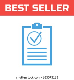 Checklist Vector Icon. Clipboard Check Mark icon. Compliance Sign