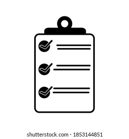 Checklist vector icon. Clipboard icon. Vector illustration