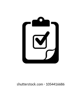 Checklist - vector icon. Clipboard checklist in trendy flat design