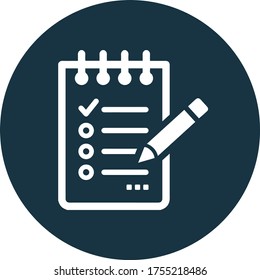 Checklist vector icon, to do list, task complete
