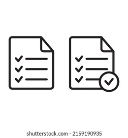 Checklist vector icon. Document icon. Black illustration isolated on white background for graphic and web design.