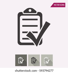 Checklist vector icon. Illustration isolated for graphic and web design.