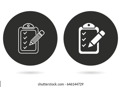 Checklist vector icon. Illustration isolated for graphic and web design.