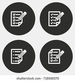 Checklist vector icon. Illustration isolated for graphic and web design. Round button.