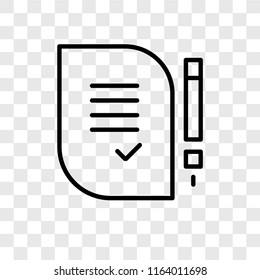 Checklist vector icon isolated on transparent background, Checklist logo concept