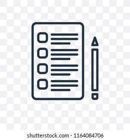 Checklist vector icon isolated on transparent background, Checklist logo concept