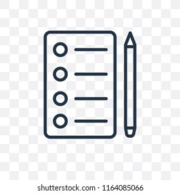 Checklist vector icon isolated on transparent background, Checklist logo concept