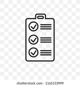 Checklist vector icon isolated on transparent background, Checklist logo concept