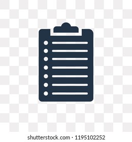 Checklist vector icon isolated on transparent background, Checklist transparency concept can be used web and mobile
