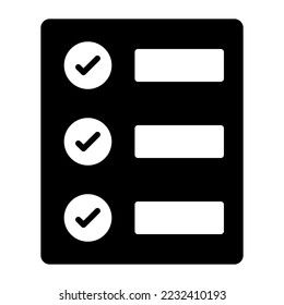 Checklist vector icon isolated on white background