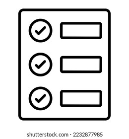 Checklist vector icon isolated on white background