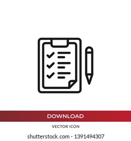 Checklist vector icon in modern design style for web site and mobile app