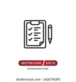 Checklist vector icon in modern design style for web site and mobile app