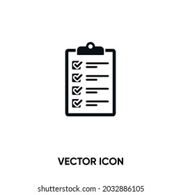 Checklist vector icon. Modern, simple flat vector illustration for website or mobile app.Agenda symbol, logo illustration. Pixel perfect vector graphics	
