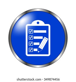 checklist - vector icon on the blue button