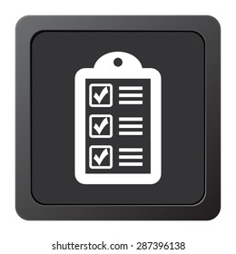 checklist - vector icon on a grey button