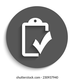 checklist  - vector icon with shadow on a round grey button