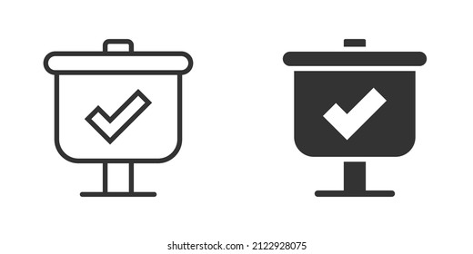 Checklist vector icon. Survey vector illustration in flat design on isolated background. Simple business concept pictogram.