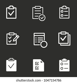 Checklist Vector Icon White Illustration Isolated Stock Vector (Royalty ...