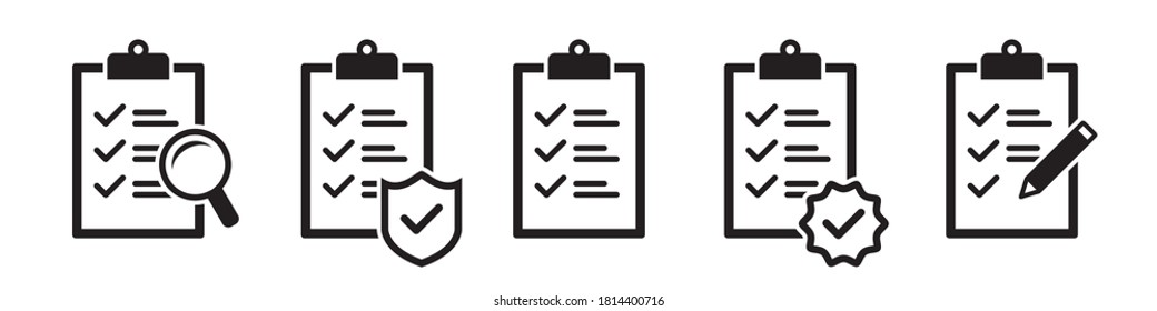 Checklist vector icons collection in simple design