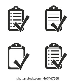 Checklist vector icons set. Illustration isolated on white background for graphic and web design.