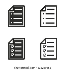 Checklist vector icons set. Illustration isolated for graphic and web design.