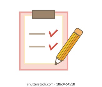 Checklist vector illustration.
Binder.　Stationery