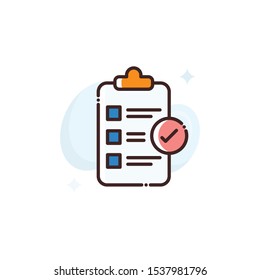 Checklist vector illustration. Outline filled Shipping and Delivery icons.